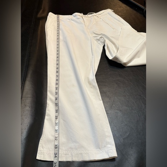 Calvin Klein 100% cotton, white cropped wide leg pants - Picture 13 of 13